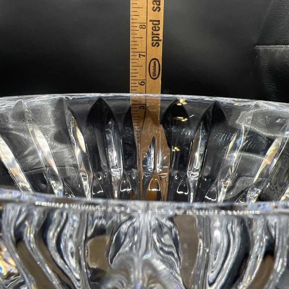 Reed Barton Equinox Crystal Bowl Heavy Scalloped Edge Centerpiece Fruit Decor